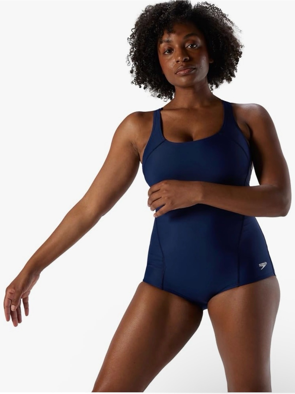 Speedo Women's Dark Blue Athletic One-Piece Swimsuit